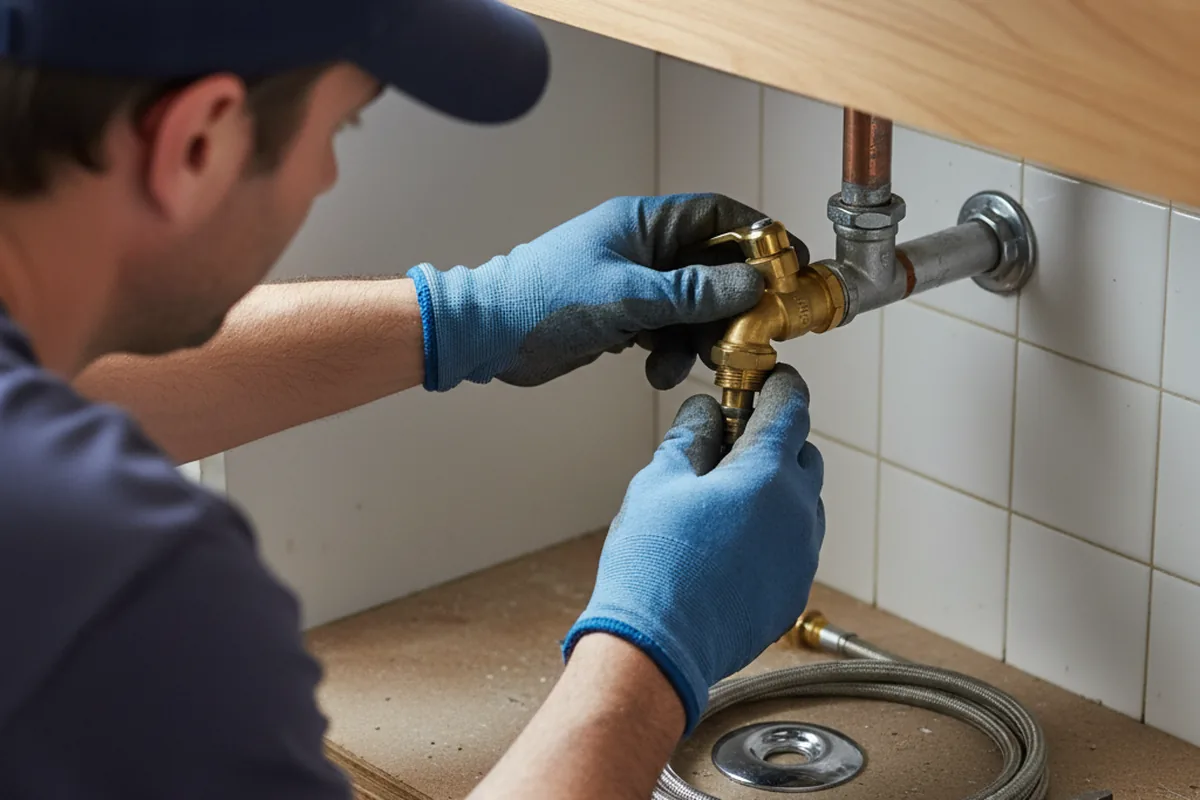 Shutoff valve and fitting work during Faucet and Fixture Repair in Big Bend